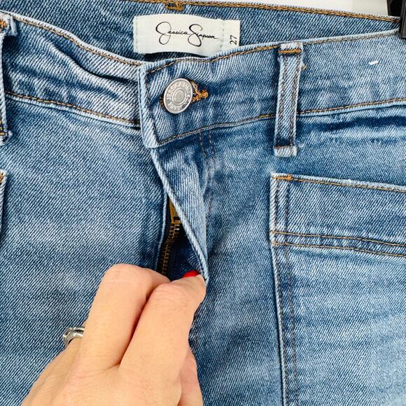 Jessica Simpson Size 27 Barrel Leg High Rise Light Wash Denim Jeans - Picture 4 of 5